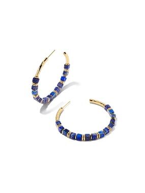Kendra Scott Ember Gold Hoop Earrings in Blue Lapis